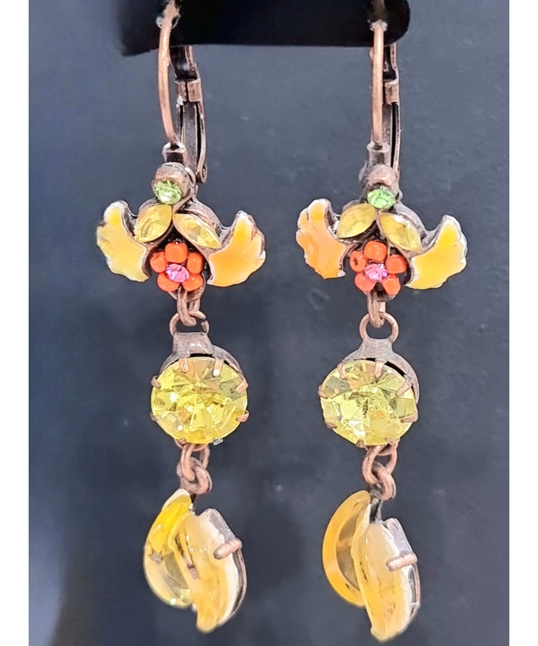 Boucles Swarovski émaillées Fantaisie