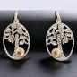 Boucles Citrine facettées Arbre de vie Argent 925