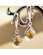 Boucles Citrine Gouttes facettées Argent 925