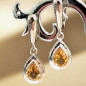 Boucles Citrine Gouttes facettées Argent 925