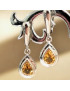 Boucles Citrine Gouttes facettées Argent 925