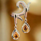 Boucles Citrine Gouttes facettées Argent 925