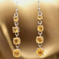 Boucles Citrine carrées facettées Argent 925
