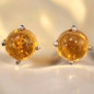 Boucles Citrine Rondes Argent 925