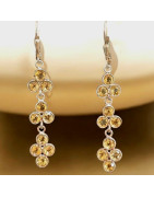 Boucles Citrine Fleurs facettées Argent 925