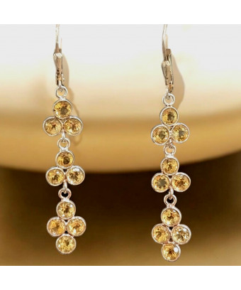 Boucles Citrine Fleurs...