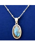 Pendentif Labradorite Ovale Argent 925 avec chaîne