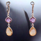 Boucles Améthyste et Citrine facettées Argent 925