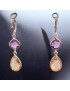 Boucles Améthyste et Citrine facettées Argent 925