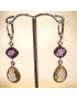 Boucles Améthyste et Citrine facettées Argent 925