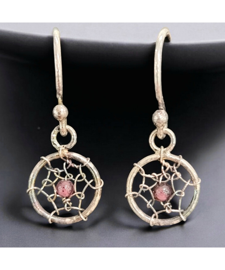 Boucles Tourmaline rose Argent 925 (s)