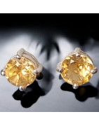 Boucles Citrine Rondes facettées Argent 925 (s)