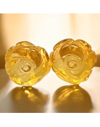 Boucles Citrine Fleurs Argent 925 (s)
