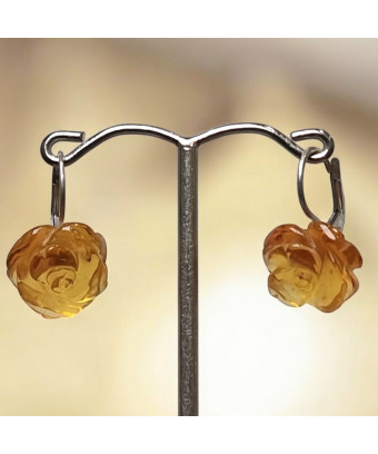 Boucles Citrine Fleurs...