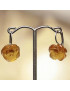 Boucles Citrine Fleurs Argent 925 (s)