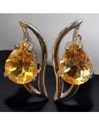 Boucles Citrine Gouttes facettées Argent 925 (s)