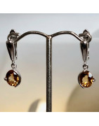 Boucles Citrine Ovales facettées Argent 925 (s)