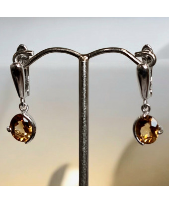 Boucles Citrine Ovales facettées Argent 925 (s)