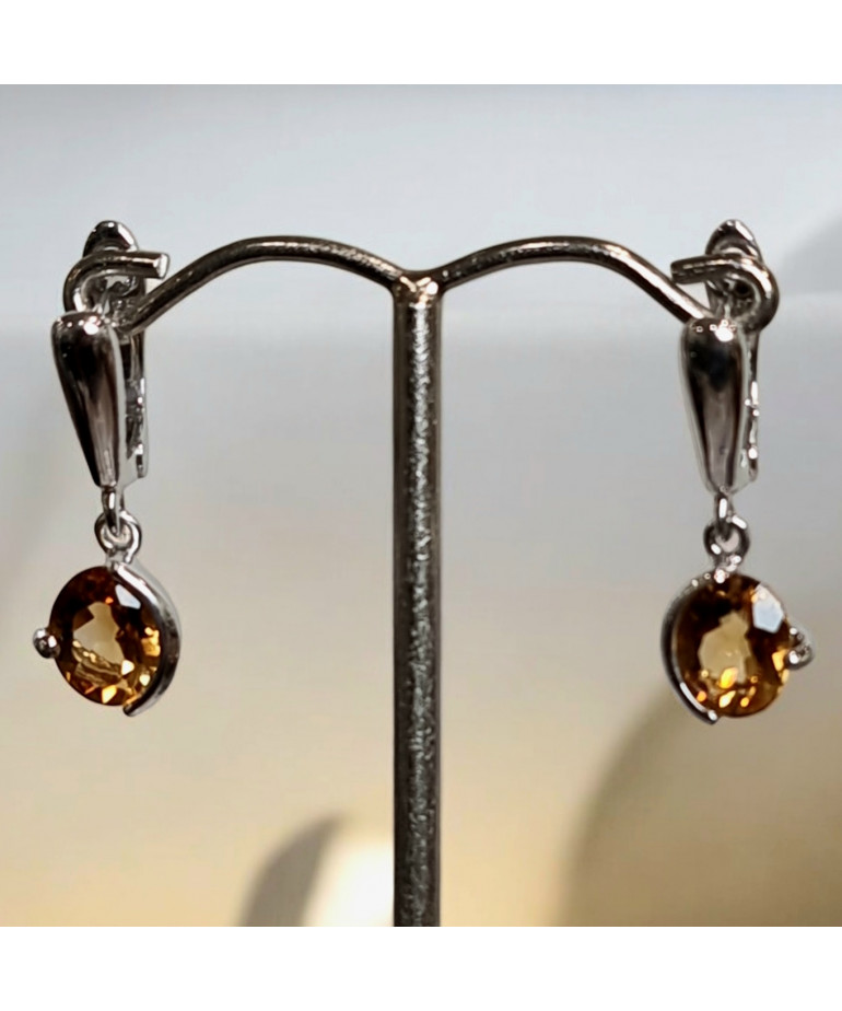 Boucles Citrine Ovales facettées Argent 925 (s)