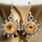 Boucles Citrine Soleil facettées Argent 925 (s)