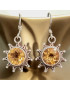 Boucles Citrine Soleil facettées Argent 925 (s)