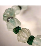 Collier Aigue marine Tourmaline verte et indigolite facettées fermoir plaqué or (s)