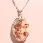 Pendentif Jaspe Oiseau Ovale sur chaîne (s)