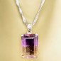 Pendentif Amétrine sur chaîne Argent 925 (s)