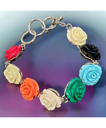 Bracelet Bakélite Roses...