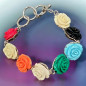 Bracelet Bakélite Roses multicolores Acier inox (s)