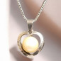 Pendentif Perle de Majorque Cœur Acier inox (s)