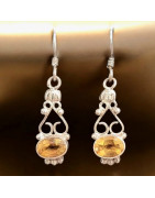 Boucles Citrine facettée Ovale Argent 925 (s)