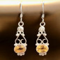Boucles Citrine facettée Ovale Argent 925 (s)