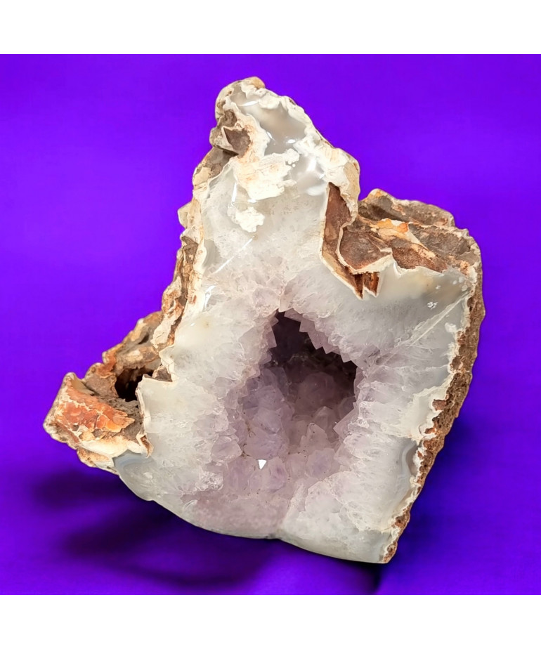 Pierre brute Améthyste et Agate Brute avec cavité (trou) naturelle 1694g (s)