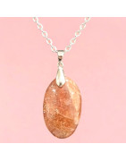 Pendentif Pierre de soleil Ovale sur chaîne (s)