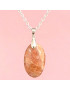 Pendentif Pierre de soleil Ovale sur chaîne (s)