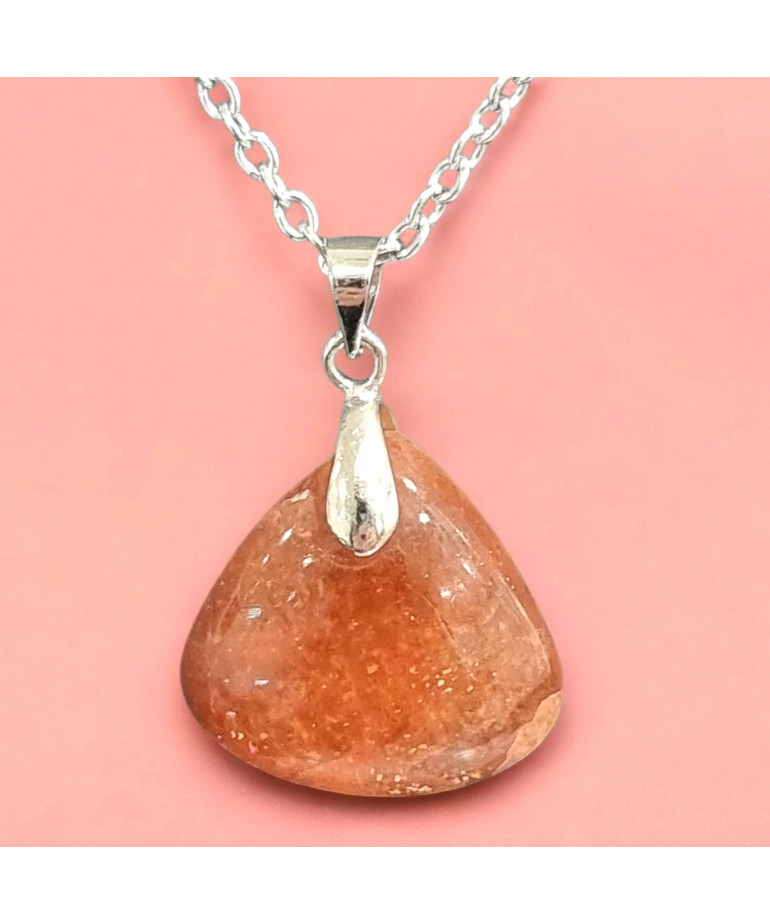 Pendentif Pierre de soleil Triangle sur chaîne (s)