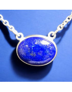 Pendentif Lapis-lazuli Ovale Argent 925 sur chaîne (s)