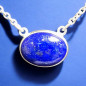 Pendentif Lapis-lazuli Ovale Argent 925 sur chaîne (s)