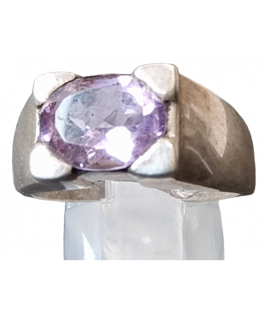 Bague améthyste argent 925 taille 54