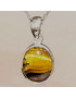 Pendentif Œil de tigre Ovale Argent 925 avec chaîne (s)
