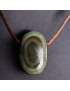 Pendentif Obsidienne Œil céleste sur Ovale sur cordon réglable (s)
