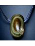 Pendentif Obsidienne Œil céleste sur Ovale sur cordon réglable (s)