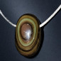 Pendentif Obsidienne Œil céleste sur Ovale sur cordon réglable (s)