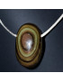 Pendentif Obsidienne Œil céleste sur Ovale sur cordon réglable (s)