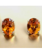 Boucles Citrine Madère facettées Argent 925 (s)