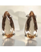 Boucles Topaze Impériale facettée Argent 925 (s)