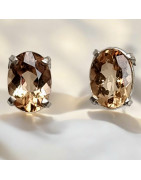 Boucles Topaze Impériale facettée Argent 925 (s)