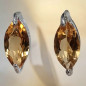 Boucles Citrine Ovale facettées Argent 925 (s)