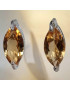 Boucles Citrine Ovale facettées Argent 925 (s)